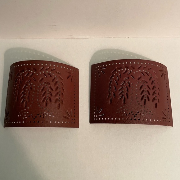 Nightlight Covers set of 2,Punched Tin Colonial Tin Works, Weeping Willo… - Picture 8 of 9